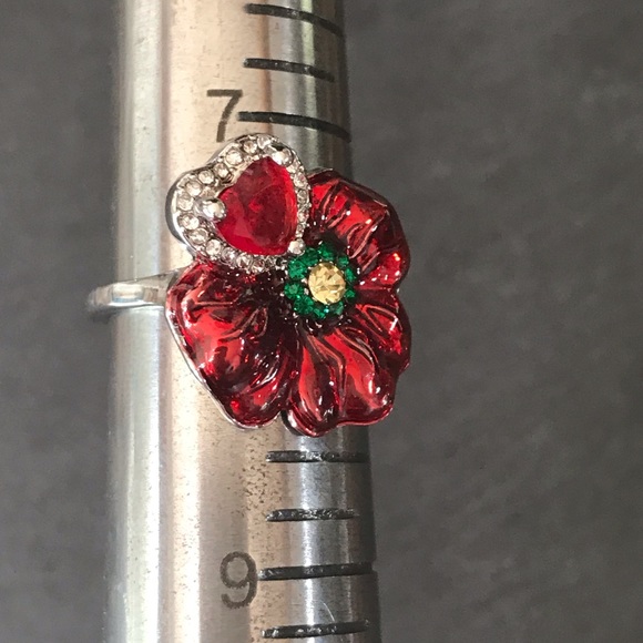 🔴 Heart Shaped rhinestone ring. - Picture 2 of 8